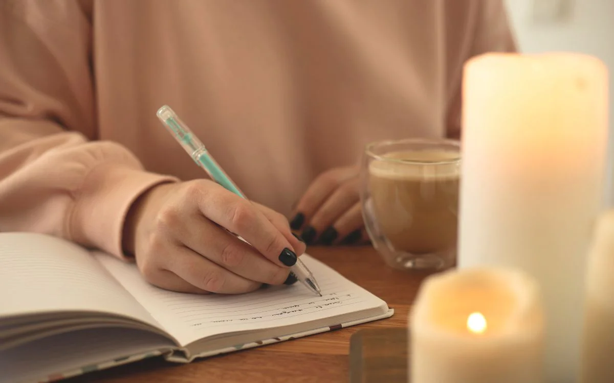chica escribe en agenda