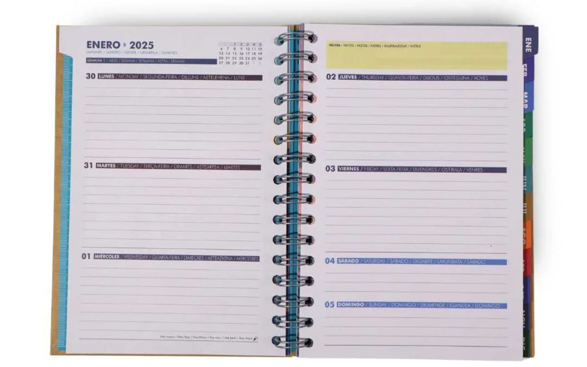 agenda por dentro