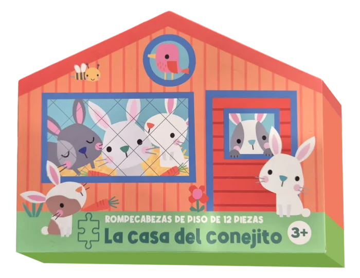 BOOK + PUZLE 12 PIEZAS - La casa del conejito