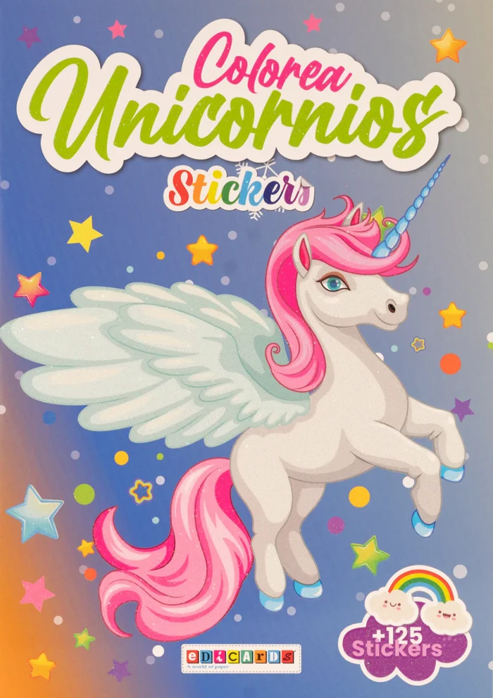 COLOREA UNICORNIOS - Azul y naranja