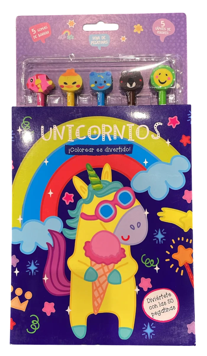 LIBRO LAPICES Y GOMAS - Unicornios