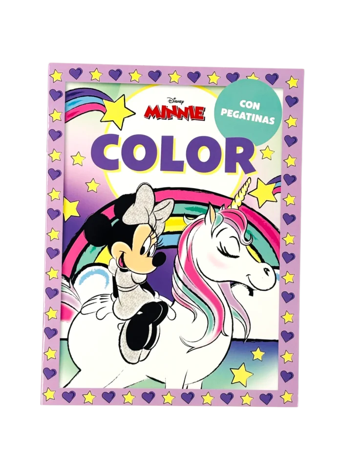 LIBRO COLOREAR CON PEGATINAS LICENCIAS - Minnie lila