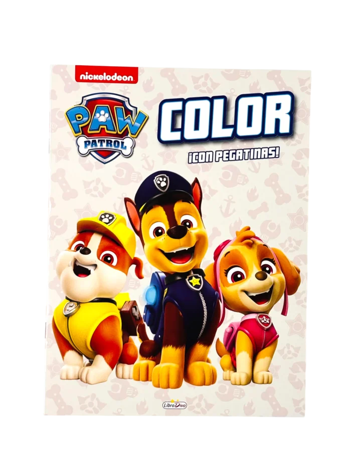 LIBRO COLOREAR CON PEGATINAS LICENCIAS - Paw Patrol blanco