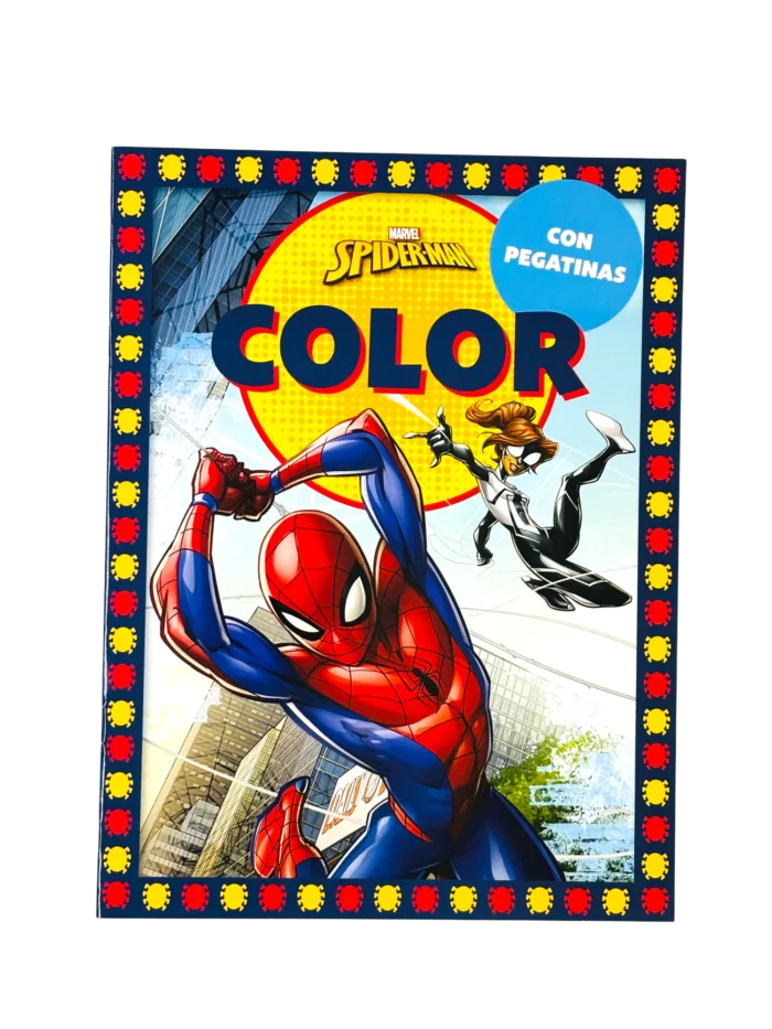 LIBRO COLOREAR CON PEGATINAS LICENCIAS - Spiderman