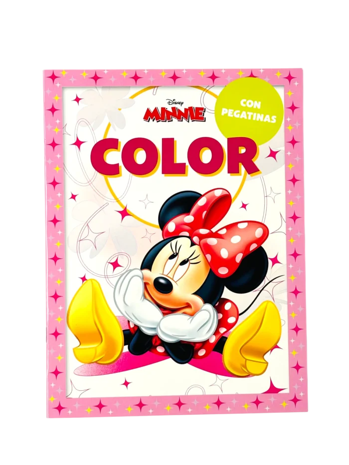 LIBRO COLOREAR CON PEGATINAS LICENCIAS - Minnie rosa