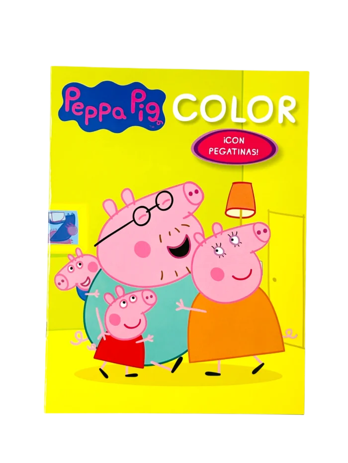 LIBRO COLOREAR CON PEGATINAS LICENCIAS - Peppa Pig amarillo