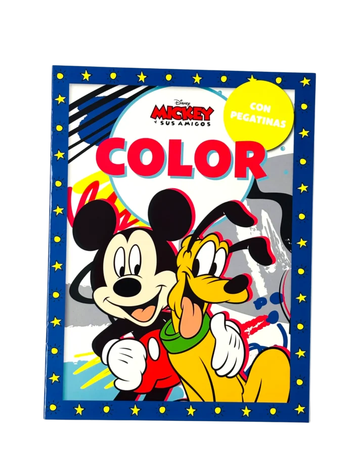 LIBRO COLOREAR CON PEGATINAS LICENCIAS - Mickey azul