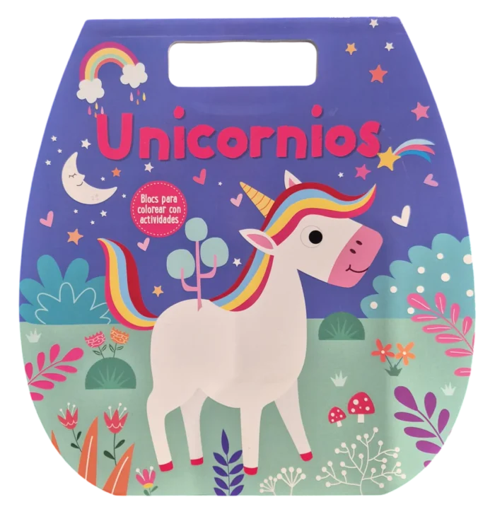 LIBRO MALETA TROQUELADO + PEGATINAS (Unicornios)